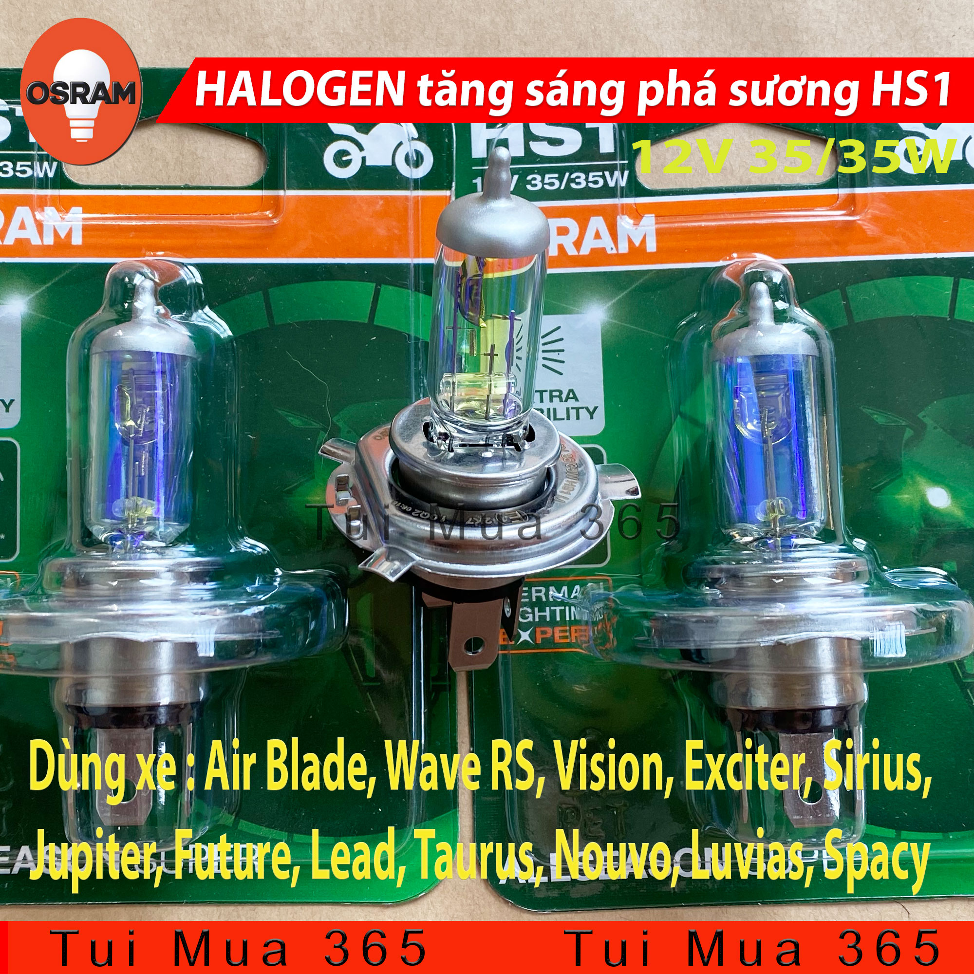 Bóng đèn HS1 tăng sáng phá sương HALOGEN OSRAM Air Blade, Wave RS ...