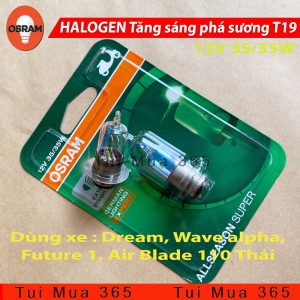 Bóng đèn (T19) HALOGEN OSRAM M5 Dream, Wave alpha, Future 1, Air Blade 110 Thái tăng sáng phá sương – 100% Hàng chính hãng