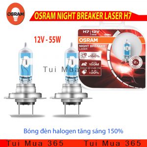OSRAM Bóng đèn H7 halogen tăng sáng 150% NIGHT BREAKER LASER 12v 55w